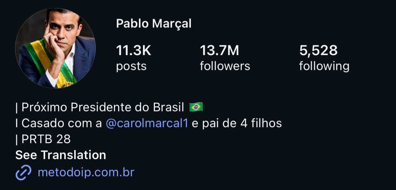 Foto da matéria: Pablo Marçal adota foto com faixa presidencial e se declara próximo presidente